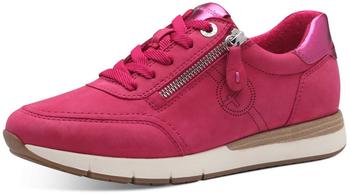 Tamaris Damen Sneaker flach Leder Reißverschluss rosa
