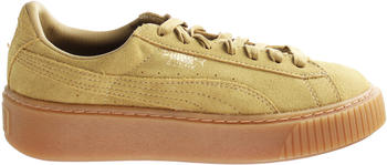 Puma Platform FL Lace-Up Gold Wildleder Leder Damen Sneaker 364718 01