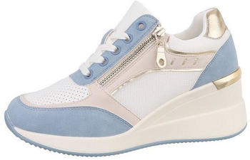 Ital Design Freizeitschuhe Sneakers Low 9176- blau weiß