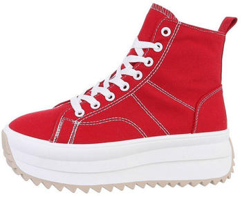 Ital Design Freizeitschuhe Sneakers Low LT230-2- rot weiß