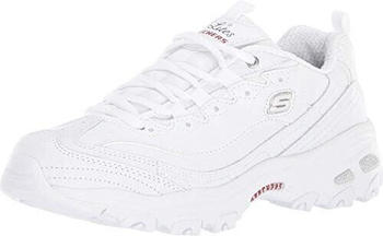 Skechers D'Lites Fresh Start 11931-WNVR Damen Sneaker weißes Leder Mesh marineblau roter Besatz