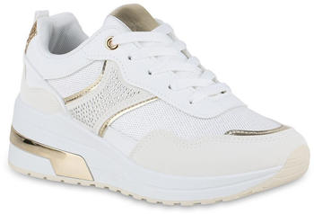 VAN HILL 840978 Wedgesneaker Schuhe weiß gold metallic