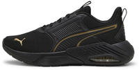 Sneaker PUMA "X-CELL NOVA FS", Damen, Gr. 45, schwarz (puma schwarz, gold), Textil,