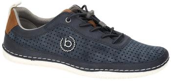 Bugatti Sportlicher Sneaker Soft Fit Funktion elastische Schn&uuml;rsenkel dunkelblau cognac