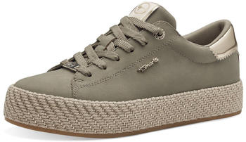 Tamaris Plateausneaker gr&uuml;n Textilkordel am Plateau