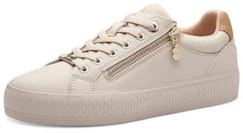 S.Oliver Damen Sneaker flach Rei&szlig;verschluss beige
