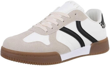 Ital Design Freizeitschuhe Sneakers Low 88210- beige schwarz Kunstleder