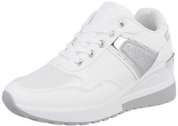 Ital Design Low-Top Sneaker Glitzer Lochschnürung 8632 weiß