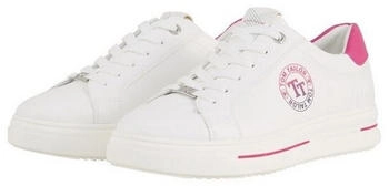 Tom Tailor Sneaker Lederimitat Logo-Print weiß rosa