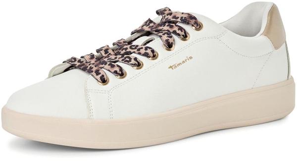 Tamaris Damen-Sneaker Vegan – Schnürbar, Beige, EU 42, Mit Herausnehmbarer Einlage, Flache Sohle