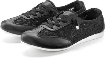 Lascana Sneaker Spitzendetails VEGAN schwarz