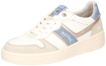 MUSTANG Sneaker Retro Schnürschuh offwhite jeansblau beige