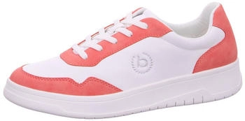 Bugatti Damen-Freizeitsneaker Einsätzen Logo-Prägung herausnehmbaren Innensohlen und Smarter Schnürung hellrot weiß