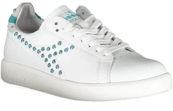 Diadora Weißer Damen-Sportschuh Schnürsenkeln Kontrastdetails