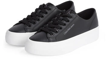 Calvin Klein VULC FLATFORM LOW MG LTH Plateausneaker schwarz wei&szlig;