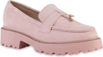 VAN HILL Plateauschuhe Blockabsatz Strass 216837 rosa