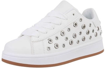 Ital Design Sneaker Nieten und Lochschnürung 6582 weiß