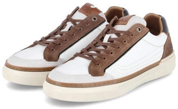 Bullboxer Low Sneaker weiß braun Glattleder