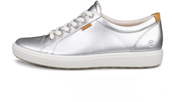 Ecco Weich Auf Zug Kontrast Lang Schn&uuml;rer Damen Trainer Silber