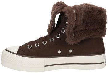 Converse Chuck Taylor All Star Fold-Over Lift Platform XHi Faux Fur totally fudged