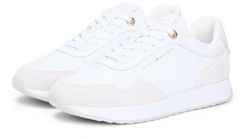 Tommy Hilfiger Leather Sneaker with embossed TH monogram wei&szlig;