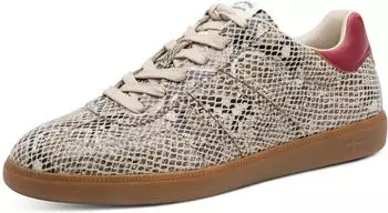 Tamaris Sneaker with padded shaft edge beige snake/schwarz