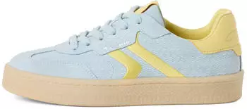 Tamaris Low Top Sneaker made of Suede in Street Style hellblau/gelb