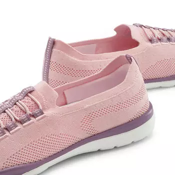Lascana Slipper, Low Shoe, lightweight mesh material, Slip-on Sneaker with elastic laces VEGAN ros&eacute;/lila