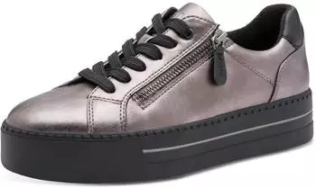 Jana Shoes Platform Sneaker with Zipper Vegan pewter/black