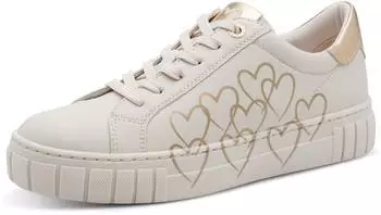 Marco Tozzi Sneaker with Platform and Multicolored Heart Pattern (2-23711-44) beige