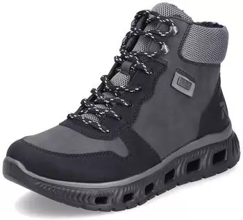 Rieker Lace-up, Pull-on and Buckle Boots grau/schwarz