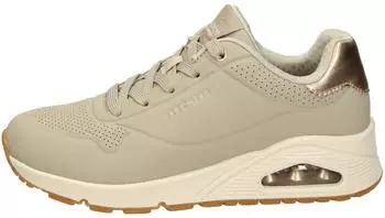 Skechers UNO Golden Air taupe durabuck/silver trim