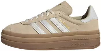 Adidas Gazelle Bold Women stone khaki/cream weiß/gold metallic