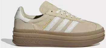 Adidas Gazelle Bold Women stone khaki/cream weiß/gold metallic – Adidas Gazelle Bold Women stone khaki/cream weiß/gold metallic für selbstbewussten Streetstyle