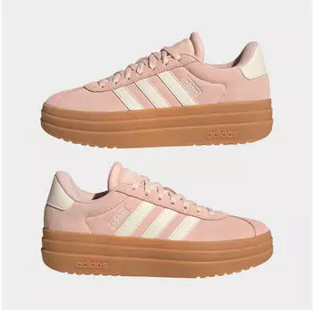 Adidas VL Court Bold Women blush pink/off white/gum – Lederoberfläche für natürliche Haptik und Langlebigkeit