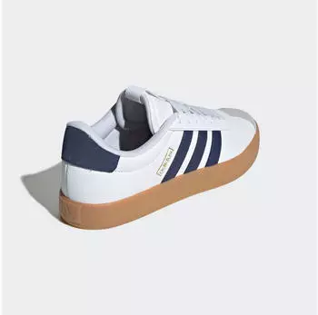 Adidas VL Court 3.0 ftwr white/dark blue/lgh solid grey – Natürliches Material mit atmungsaktiven Eigenschaften