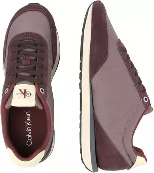 Calvin Klein Retro Runner bordeaux/peppercorn/vanilla – Calvin Klein Retro Runner – vielseitiger Sneaker mit Materialmix