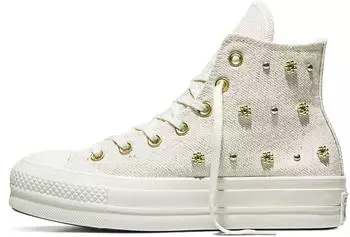 Converse Chuck Taylor All Star Lift Platform Heathered Glam Sneaker egret/gold/schwarz