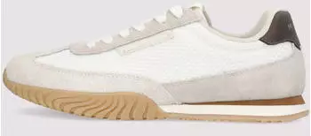 Marc O'Polo Leather and Mesh Sneaker offwhite