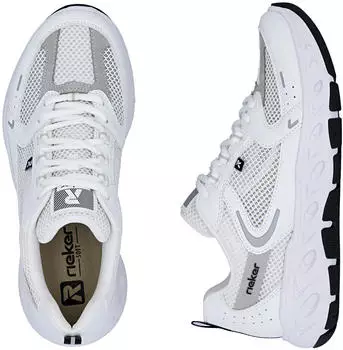 Rieker Platform Sneaker with MemoSoft Insole weiß/hellgrau – Flexible Profilsohle mit Bodenhaftung