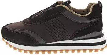 Marc O'Polo Sneaker made of Neoprene and Suede dark earth