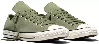 Converse Chuck Taylor All Star Suede Sneaker in Suede, two-tone Laces olive android/egret/schwarz