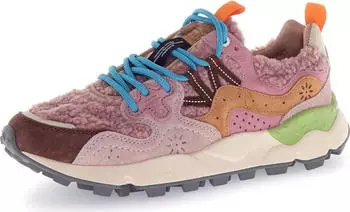 Flower Mountain Sneakers in Suede and Fabric taupe-beige-orange