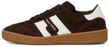 Marc O'Polo Leather Sneaker with Cord Texture burnt coffee