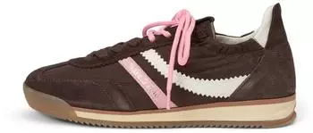 Marc O'Polo Sneaker made from recycled nylon with leather accents black coffee