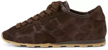 Marc O'Polo Sneaker made of soft suede leather dunkelbraun