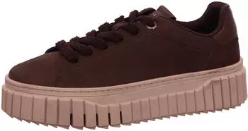 Tamaris Sneaker Leather 1-23702 - Lacing, COMFORT-Lining, removable footbed, flat sole mocca