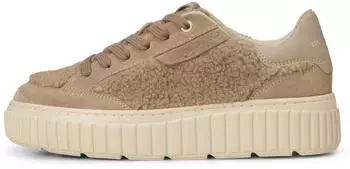 Marc O'Polo Sneaker made of Teddy Fleece with Genuine Leather Details earthy taupe