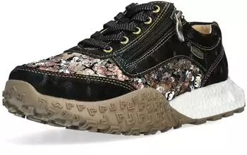 Laura Vita EVITAO 03 Echtleder/Textil mit Schn&uuml;rung schwarz kombi