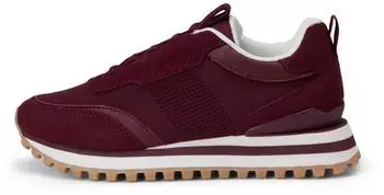 Marc O'Polo Sneaker aus Neopren und Veloursleder dark aubergine